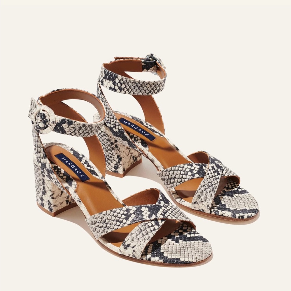 New in box Margaux snakeskin city sandal size 10 (EU 41). retail $345